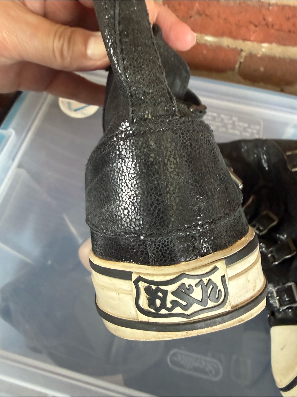 Ash glam Black High-Top Women's Sneakers with Buckle Straps - Picture 4 of 5